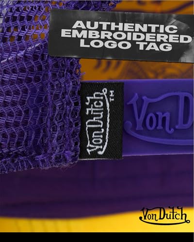 Von Dutch Unisex Velvet Trucker Hat, Curved Bill, Mesh Back, Snapback - color: Purple