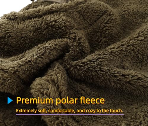 Connectyle Balaclava Hood Winter Hat for Men & Women Windproof One-Piece Fleece Hooded Scarf Ski Mask Cold Weather Hat - color: Army Green