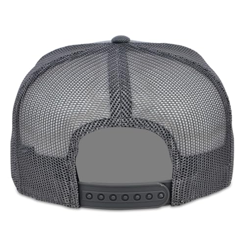 Lids Blank Essential 5-Panel Trucker Adjustable Snapback Hat - color: Charcoal