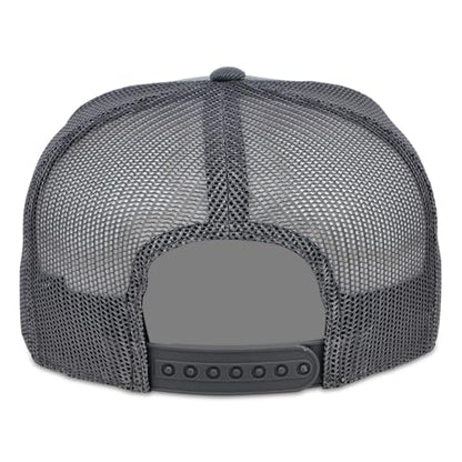Lids Blank Essential 5-Panel Trucker Adjustable Snapback Hat - color: Charcoal