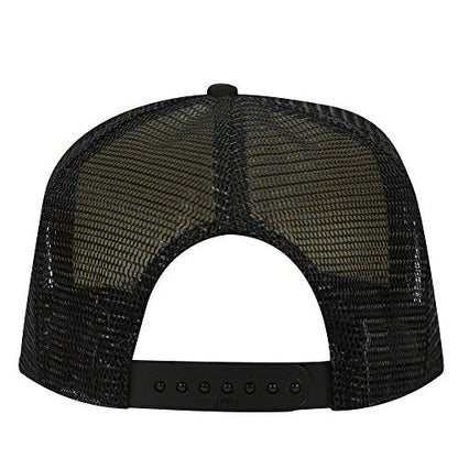 OTTO Polyester Foam Front 5 Panel High Crown Mesh Back Trucker Hat - color: Black