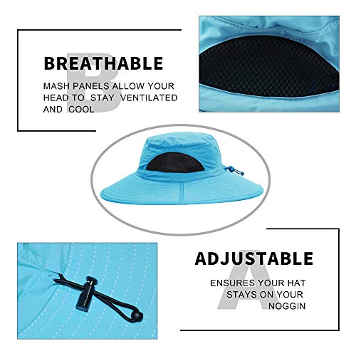 YR.Lover.Outdoor Boonie Men and Women's Hat Sun Protection Waterproof Cap for Safari Fishing Hunting Bucket Hat - color: Blue