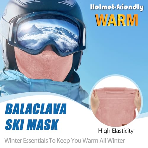 Winter Balaclava Ski Mask for Men Women - Windproof Thermal Face Mask for Snowboard Cycling Running for Cold Weather - color: Dark Pink