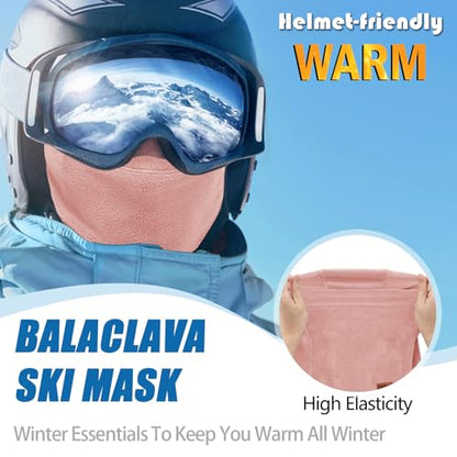 Winter Balaclava Ski Mask for Men Women - Windproof Thermal Face Mask for Snowboard Cycling Running for Cold Weather - color: Dark Pink
