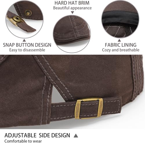 Initlove Mens Newsboy Cap Cotton Ivy Hat Beret Hats for Driving - color: A Coffee