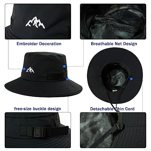 TOP-EX Men's Waterproof Bucket Sun Hat, UPF 50+ Wide Brim, S/M-XXL - color: 94573_black, size: XX-Large
