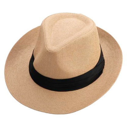 Jeanne Simmons Men's Large Brim Fedora Hat - color: Tan, size: Medium