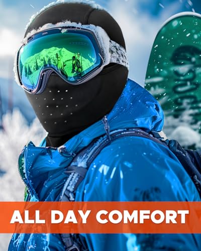 Ski Face Shiesty Mask Thermal Winter Balaclava for Men Women-Face Covering Mask for Cold Weather Skiing Motorcycle Fishing - color: Black
