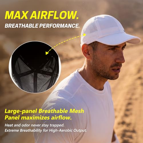 TOP-EX Men's Baseball Cap Cooling Running Hat UPF 50 for Big Head Soft-Top - color: Arctic White, size: X-Large-XX-Large