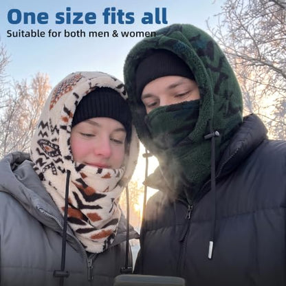Ski Mask Balalclava Windproof Face Mask Warm Fleece Neck Cover for Cold Weather Helmet Hood for Men & Women - color: B04-boho Retro