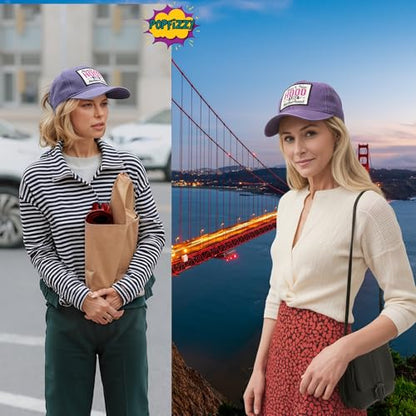 Popfizzy Funny Hats for Men and Women, Fun Adult Baseball Cap, Funny Birthday Gifts for Women and Men, Cool Dad Hat Gift Idea - color: No Hood Like Motherhood (Purple)