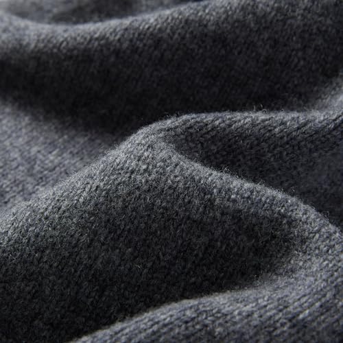 100% Merino Wool Slouchy Beanie Hat, Women Warm Winter Caps Soft, Ladies Breathable & Cozy Stretchy Knitted Skull Cap - color: Grey