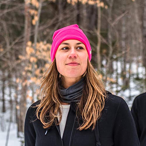 100% Merino Wool Cuff Beanie - Warm Winter Hat - Novelty Beanie - Toque - color: Blaze Pink