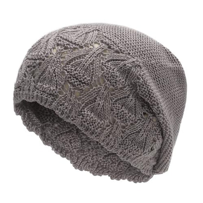 ZLYC Crochet Slouchy Beanie for Women Soft Lightweight Skull Cap - color: Solid Gray