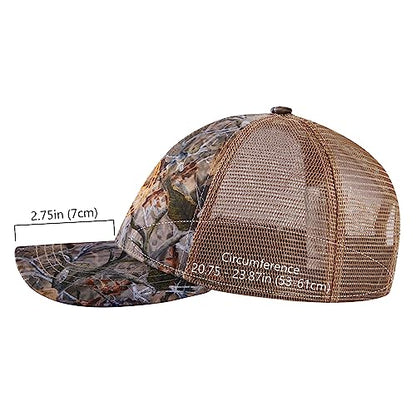 BASSDASH Altimate Fishing Hat Mesh Back for Men Women Adjustable Baseball Trucker Cap - color: Autumn Forest