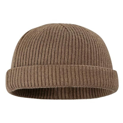 Croogo Brimless Hat Beanie Docker Cap Rolled Cuff Worker Sailor Skullcap - color: Ct47-brown