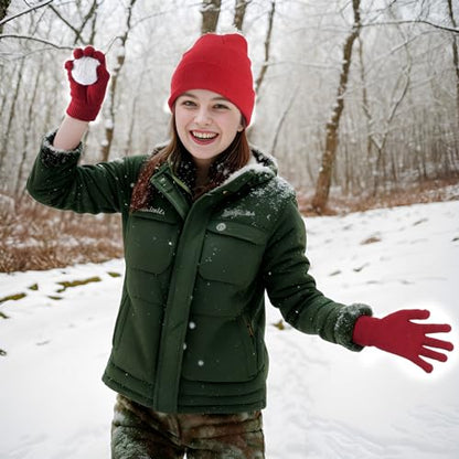 Pistha Beanie for Men Women-Knit Beanie Hats Skull Cap Winter Warm Hat - color: Red