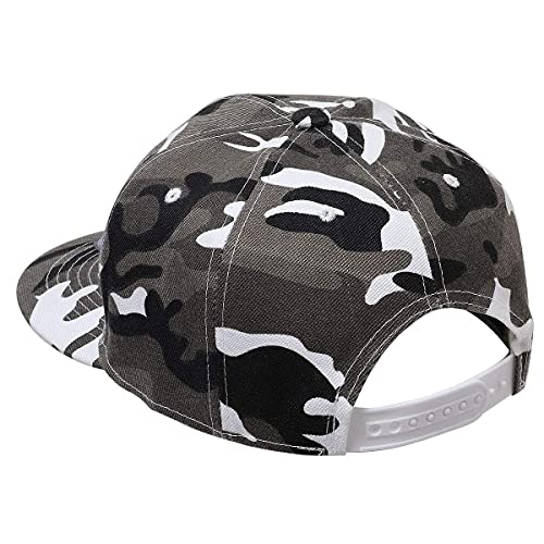 Falari Wholesale 12 Pack Snapback Hat Cap Hip Hop Style Flat Bill Blank Solid Color Adjustable Size - color: 12-pack Gray Camouflage