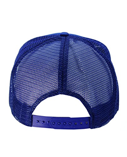 NYFASHION101 Plain Mesh Trucker Hat - Breathable 6-Panel Daily Snapback Cap, Customizable Ideal for DIY Embroidery & Patches - color: Royal