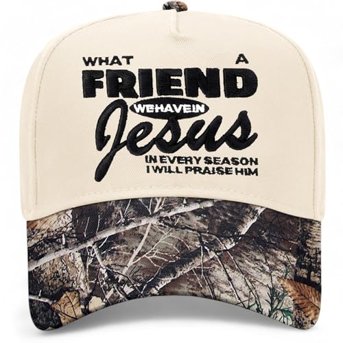 What A Friend We Have in Jesus I'll Praise Hat | Perfect-Fitting Unisex Vintage Trucker Hat Suitable for Any Occasion - color: Tree Camo