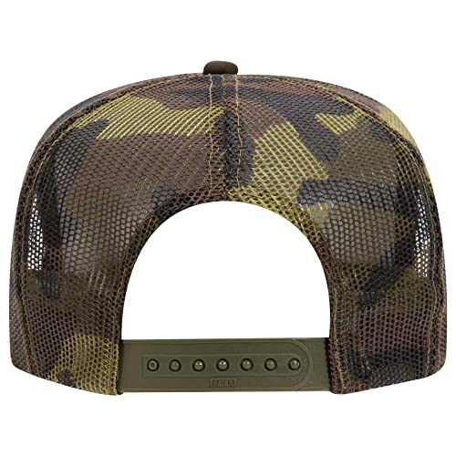 OTTO Wholesale 12 x Polyester Foam Front 5 Panel High Crown Mesh Back Trucker Hat - (12 Pcs) - color: Camo 081608