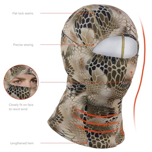 BASSDASH Winter Balaclava Fleece Ski Mask Ninja Hood Neck Warmer Fishing Hunting - color: Highland Ⅲ