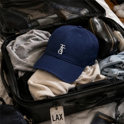 Kids Washed Cotton Baseball Cap, Unstructured Adjustable Toddler Hat for Boys & Girls - color: Marine Blue