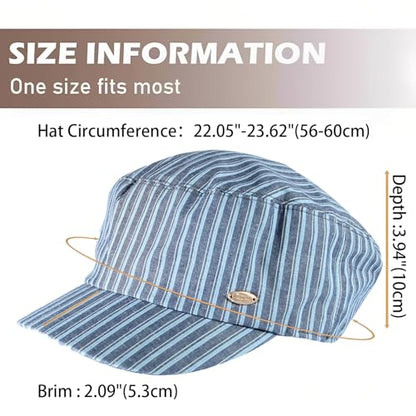 Womens Newsboy Caps Stripe Cabbie Gatsby Hat Ladies Pageboy Caps for Womens