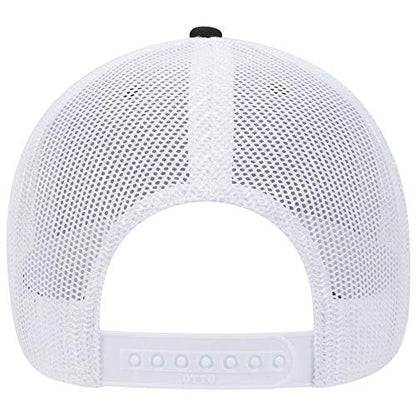 OTTO 6 Panel Low Profile Contrast Vertical Mesh Back Cap - color: Blk/Ch.gry/Wht