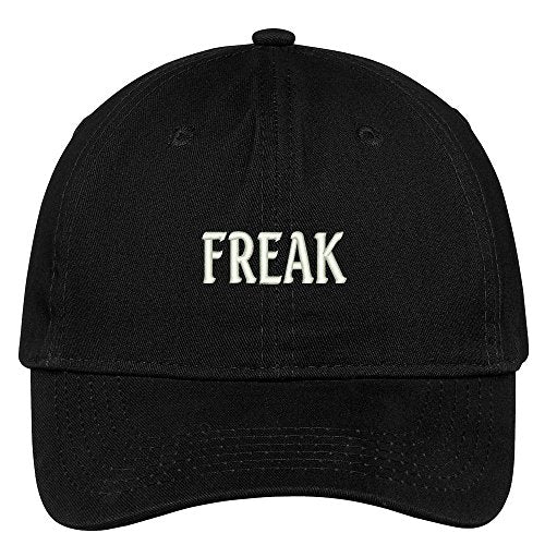 Trendy Apparel Shop Freak Embroidered Soft Low Profile Adjustable Cotton Cap - color: Black