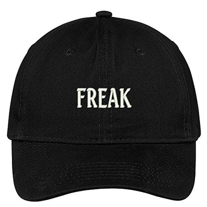 Trendy Apparel Shop Freak Embroidered Soft Low Profile Adjustable Cotton Cap - color: Black