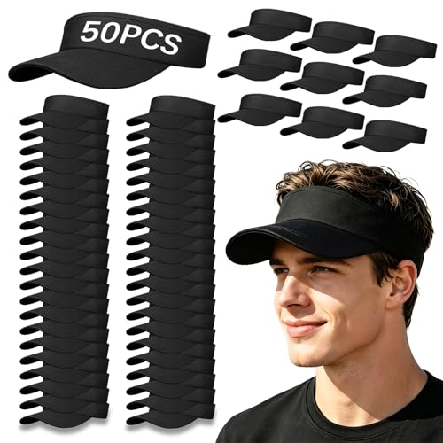 Adjustable Sport Sun Visor Hats Bulk Solid Color Blank Golf Cap Anti Ultraviolet for Beach Tennis Baseball - color: Black