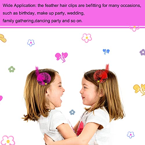 12pcs Mini Tea Hat Hair Clip for Women, 2 Inch Party Hair Fascinators with Mesh Flowers Faux Feather, Multicolored