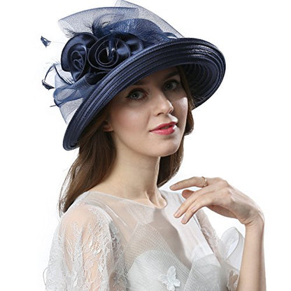 Original One Women's Classic Cloche Church Hat for Derby Day Kentucky Horse Racing - color: Royal Blue