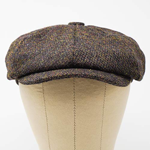 Lomond Newsboy Cap - 100% Handwoven Wool - Harris Tweed - Water Resistant - color: Coffee, size: X-Large