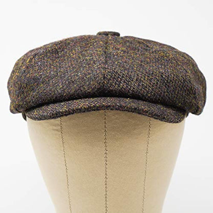 Lomond Newsboy Cap - 100% Handwoven Wool - Harris Tweed - Water Resistant - color: Coffee, size: Medium