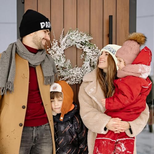 ZOORON Beanie for Men Women Warm Winter Hat Unisex Soft Knit Cuffed Beanie - color: White Mom