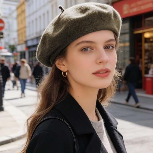 Jolbndcv 6PCS Beret, French Beanie, Outdoor, Winter, Fashion Lady Hat - color: Brown