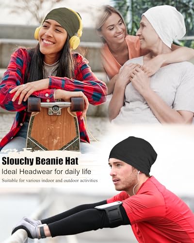 100% Cotton Summer Beanie for Men Women, Thin Soft Slouchy Beanies - color: 1pcs-army Green, size: Medium