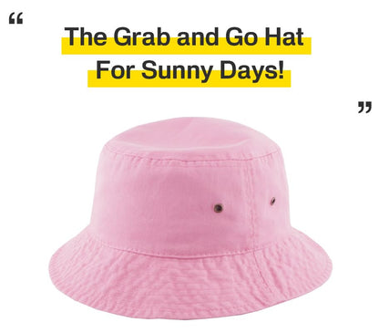 KBETHOS® 100% Cotton Washed Bucket Hat - color: Pink, size: Small-Medium