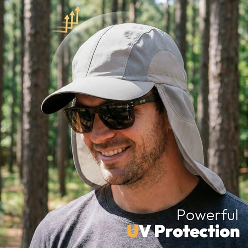Mens Sun Hat with Breathable Mesh Sun Hats for Men Fishing Hat - color: Gray