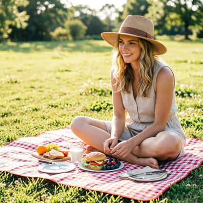 DRESHOW Women Straw Panama Hat Travel Fedora Beach Sun Hat Summer Wide Brim Straw Roll up Hats UPF 50+ - color: Fedora a Khaki (Brown Hatband)