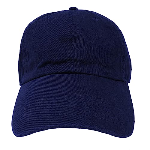 Glory Max 100% Cotton Baseball Cap Classic Plain Low Profile Golf Dad Hat Buckle Adjustable - color: Navy