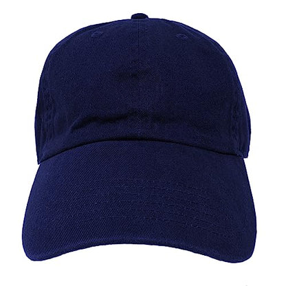 Glory Max 100% Cotton Baseball Cap Classic Plain Low Profile Golf Dad Hat Buckle Adjustable - color: Navy