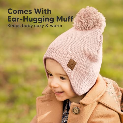 KeaBabies Baby Beanies, Winter Baby Hats for Boys, Girls (Blush, 6-36M) - color: Blush