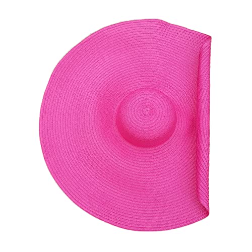 Oversized Beach Sun Hat for Women Foldable Large Wide Brim Hats Packable Roll up Floppy Cap Summer UV Protection Hat - color: Rose