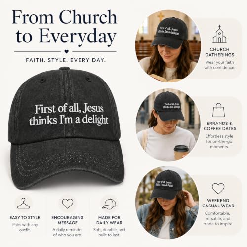Man of God Husband Dad Embroidered Hat Camping Caps for Women - color: Faiths Can Move Mountains 13