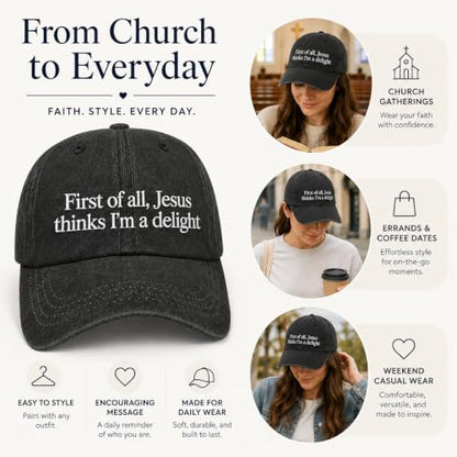 Man of God Husband Dad Embroidered Hat Camping Caps for Women - color: Faiths Can Move Mountains 13