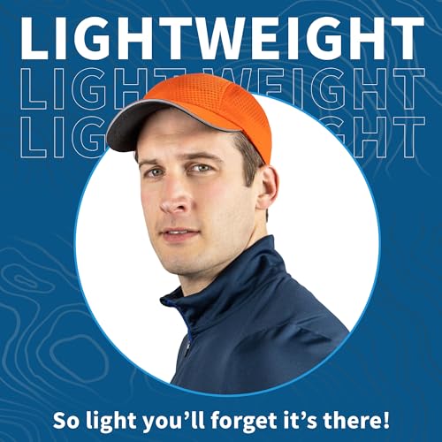 TrailHeads Men's Race Day Running Hat, Quick Dry, Moisture Wicking - color: Orange Peel