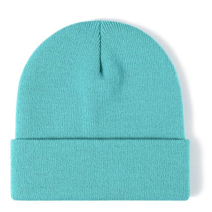 Rosoz Beanie for Men Women Cuffed Knit Hat Winter Beanies Skull Cap Unisex - color: Lake Blue